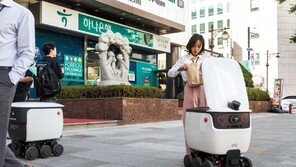 배민 배달 로봇 ‘딜리’… 강남 테헤란로 달린다