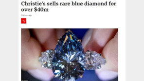 ‘17 캐럿’ 블루 다이아몬드 571억에 경매, 올해 최고가