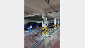 일산 아파트 지하주차장 기둥 ‘철근노출 붕괴조짐’…긴급통제