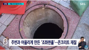 맨홀 뚜껑 갑자기 ‘쑥’ 빠져…지나가던 행인 빠져 부상 