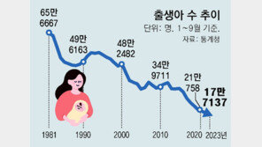 올 1~9월 출생아 17만7000명 ‘역대 최저’
