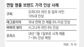 구찌 10%안팎 인상… 불황속 값올리는 명품들 