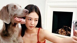 제니, 고혹적 자태…강아지와 셀카 삼매경