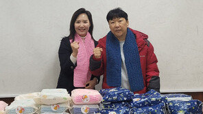 목도리로 짠 따뜻한 마음, 추위도 녹이네