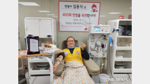 제주도민 김용식씨 400번째 헌혈…“아픈 이들에게 조금이나마 도움”
