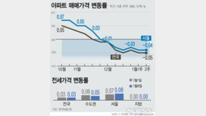 서울 아파트값 6주째 하락…전셋값은 계속 올라