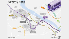 5호선 연장 조정안 ‘김포 7개역-검단 2개역’…인천 반발
