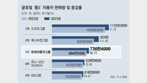 현대차그룹 ‘글로벌 빅3’ 굳히기… 작년 판매량 4위와 격차 더 벌려 