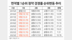 대형 평면 아파트 청약 경쟁률 8년 연속 1위