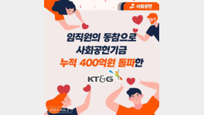 [카드뉴스]KT&G, 임직원 동참으로 사회공헌기금 누적 400억 원 돌파
