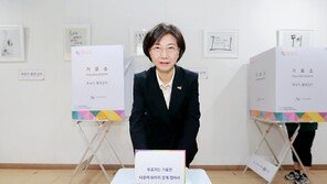 ‘옥중 출마’ 송영길 소나무당 대표 배우자 광주 자택 인근서 투표