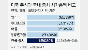 美 시총1위 엎치락뒤치락… 韓, 상위기업 10년째 제자리