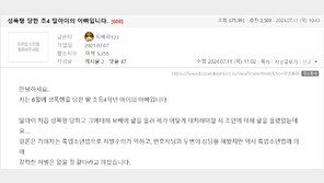 성추행당한 초등생 딸 아빠의 눈물…“정말 너무 괴롭다”