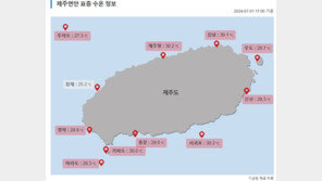 ‘바다도 뜨겁다’ 제주항 수온 30.2도 ‘펄펄’…‘심각 1단계’ 발령