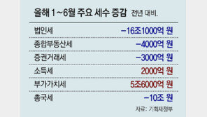 법인세 급감에 6월까지 세수 10조 펑크… 2년 연속 비상