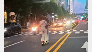 ‘역대급 킥라니 등장’…전동킥보드로 도로 역주행 한 남녀(영상)