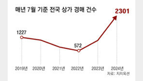 대출 못갚고… 7월 상가 경매, 11년 6개월 만에 최다