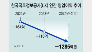 부동산 침체 직격탄… 국토정보公 올해 1285억 적자 예상