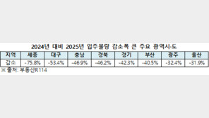 전국 아파트 입주물량 내년 29.3%↓… 세종, 대구, 충남 순