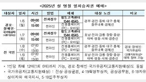 코레일 설 승차권 예매 1월 6~9일…교통약자는 6, 7일 별도