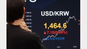 [속보]환율, 1,464.8원 마감…금융위기 이후 첫 1,460원대