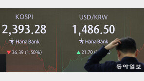 환율 요동, 1486원까지… 코스피 장중 2400 붕괴