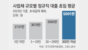 대기업 대졸 초임 연봉 5000만원 넘었다