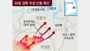 의성 산불, 29km 떨어진 안동까지 번져