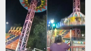 인도 ‘수직 낙하’ 놀이기구 추락…아래 있던 운영자 참변