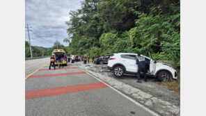 횡성 도로서 SUV 끼리 충돌…4명 중경상