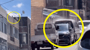 옥상서 호스로 물 뿌려 세차? 옆차까지 물벼락 ‘부글’ [e글e글]