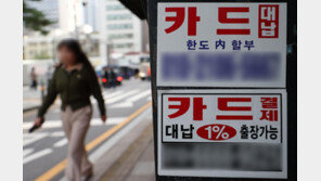 카드론 연체 1조5000억원 역대 최대…은행대출 조이자 급증