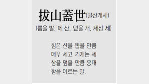 [신문과 놀자!/풀어쓰는 한자성어]拔山蓋世(발산개새)(뽑을 발, 메 산, 덮을 개, 세상 세)