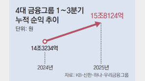 4대 금융그룹 3분기 순익 5.5조 역대 최고… 누적도 최고치