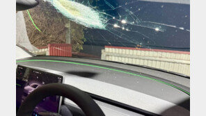 달리는 차에 ‘쾅!’, 앞 유리 녹아…운석 충돌?
