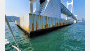 부산시의회 “녹슨 광안대교 임시 구조물 철거” 촉구