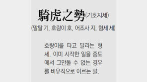 [신문과 놀자!/풀어쓰는 한자성어]騎虎之勢(기호지세)(말탈 기, 호랑이 호, 어조사 지, 형세 세)