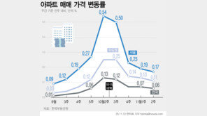 서울 아파트값 0.17%↑…10·15대책 후 3주째 오름폭 축소