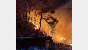 인제서 산불 번지며 주민 대피…야간-산세 험해 진화 난항