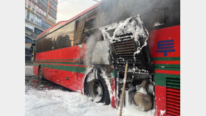 대전서 달리던 버스 바퀴에 불…인명피해 없어