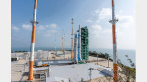 누리호 발사대 설치 작업 강풍에 하루 넘겨…26일 발사 운용 예정대로 