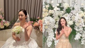 ‘김병우 감독과 결혼’ 함은정, 축가 부르다 울컥…하정우 축사까지