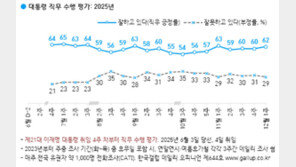 李 대통령 ‘잘하고 있다’ 62%·‘못하고 있다’ 29% [한국갤럽]