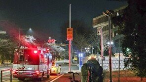 서울 여의도 국회 담벼락 화재…방화 추정