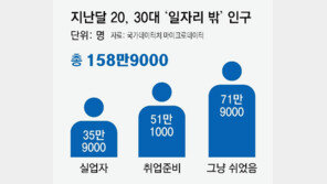 실업자+취업준비+쉬었음… ‘일자리 밖 2030’ 159만명