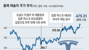 머스크 “운전자 없는 로보택시 테스트”에 테슬라 주가 급등
