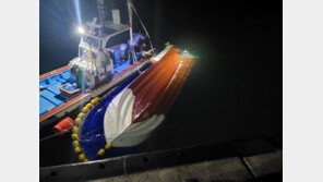 여수 적금도 해상서 1.57t 어선 전복, 표류 선원 2명 구조