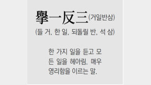 [신문과 놀자!/풀어쓰는 한자성어]擧一反三(거일반삼)(들 거, 한 일, 되돌릴 반, 석 삼)