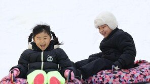“야호! 친구랑 신나는 눈썰매 타요”