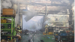 경주 공장에 화재…강풍 속 40분만에 큰 불길 잡혀